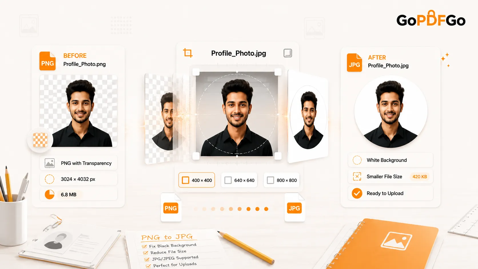 Convert PNG to JPG Online to Fix Black Backgrounds and Heavy Files